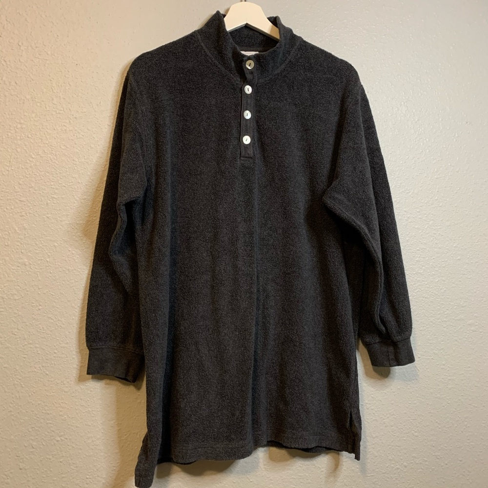 Soft Surroundings M Cuddle Pullover Quarter Button - image 2